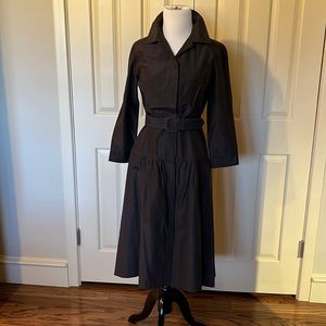 Brown Fitted Waist Cotton/Silk Per Se Dress Size 2